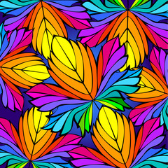 Fototapeta premium Decorative ornament with autumn leaves