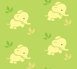 Seamless pattern with funny elephants.