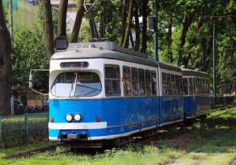 Fototapeta na wymiar Tram in Krakow