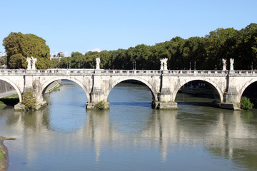 Fototapeta na wymiar Saint Angel Bridge in Rome