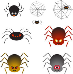 Spiders Isolated Ilustratios