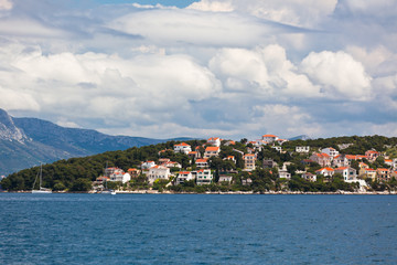 Fototapeta na wymiar Ciovo island, Trogir area, Croatia view from the sea