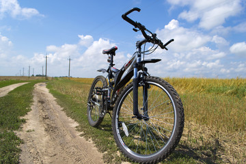 Bicycle on a dirt road