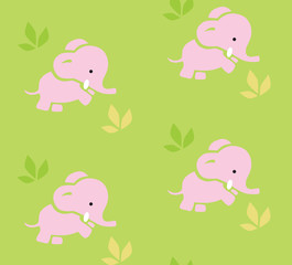 Seamless pattern with funny elephants.