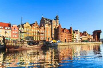 Fototapete Stadt am Wasser Stadtbild von Danzig in Polen