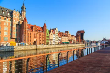 Crédence de cuisine en verre imprimé Ville sur leau Paysage urbain de Gdansk en Pologne