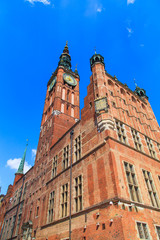Fototapeta premium A view of Gdansk Town Hall, Poland