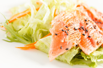 japanese salad with salmon