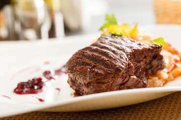 steak with potatoes