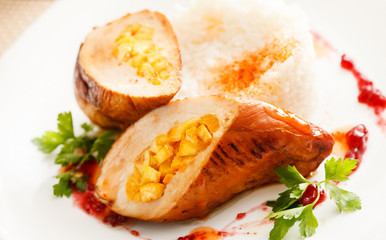 full chicken's breast with rice