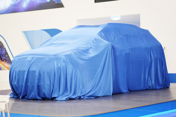 The image of cars in a showroom