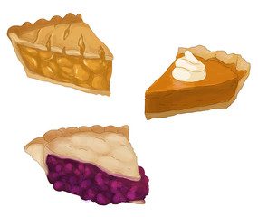Pie slices - Apple, Pumpkin and Berry © lplusd