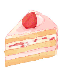 Strawberry Cake - slice