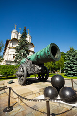 Tsar Cannon in the Moscow Kremlin close up view