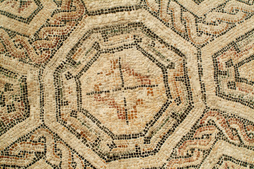 roman mosaic on the floor of the roman house