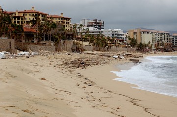 Damaged by hurricane Odile Medano beach front houses