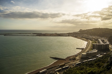 Dover beach at sunset