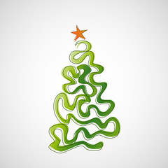 Beautiful Christmas tree on a light background