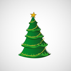 Beautiful Christmas tree on a light background