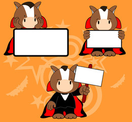 halloween vampire costume horse cartoon set