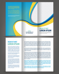 Vector empty trifold brochure print template design - 71018092