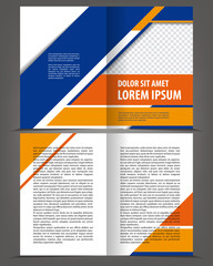 Vector empty bifold brochure print template flat design