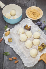 Plum Dumplings. Making Plum Dumplings