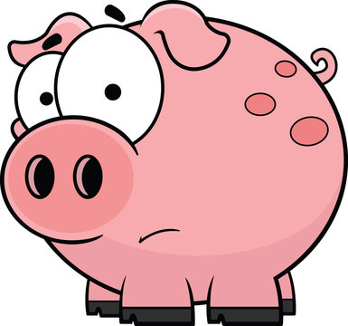 Cartoon Pig Worried