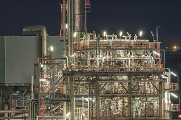 Fototapeta premium Lighting from structure of oil and chemical factory