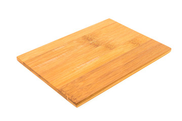 Wooden cutting board isolated on white background