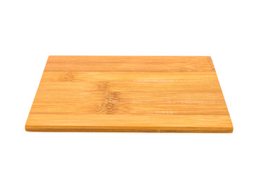 Wooden cutting board isolated on white background