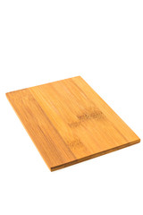 Wooden cutting board isolated on white background