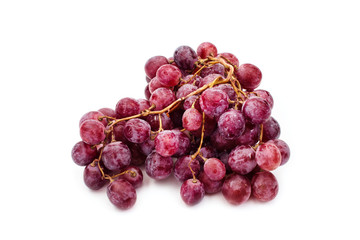 Red ripe grape over white