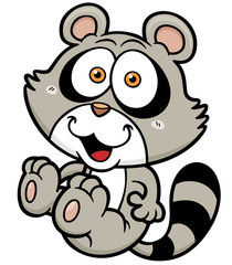 Vector Illustration of cartoon raccoon