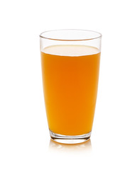 Full glass of orange juice isolated on white background