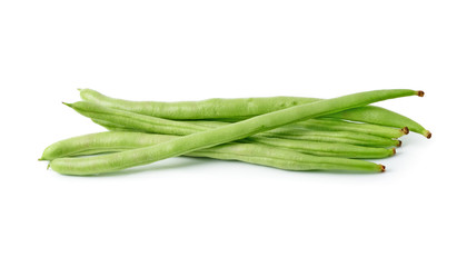 green beans on white background