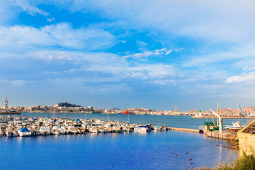Naklejka na ściany i meble Cartagena Murcia port marina in Spain