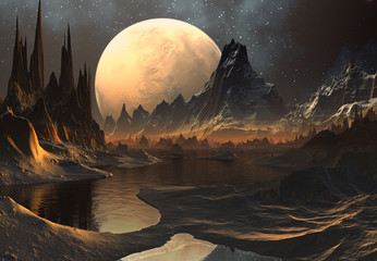 Alien Planet - 3D rendered computer artwork © diversepixel
