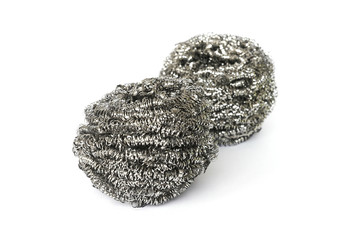 steel wool - dishwasher on white background