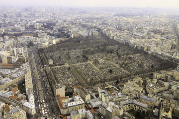 View from top on cemetery on Montparnasse