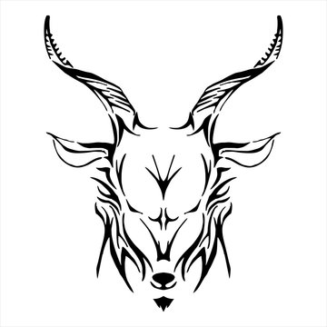 goat head tribe tattoo vector