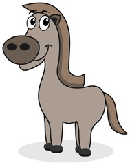 a grey horse smiling