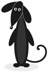 a black dog standing