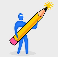 a designer with a pencil