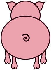 a pig seen from behind