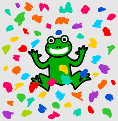 a frog festival under a shower of color