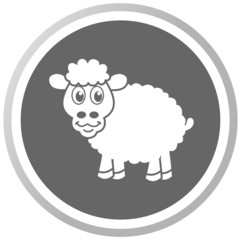 a sheep in a grey Panel