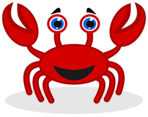 a happy red crab