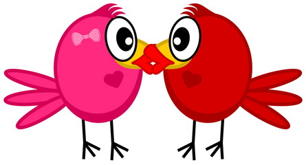 a couple kissing bird