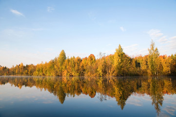 Осенний лес на берегу реки